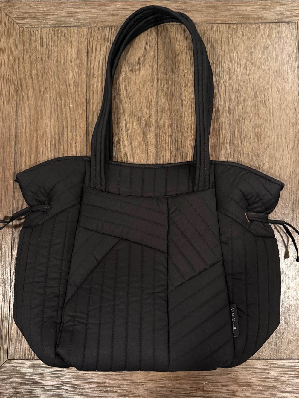 Vera Bradley Glenna Satchel Black Quilted Shoulder Bag NWT